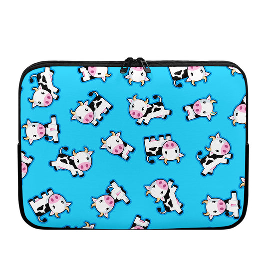 Cute Cartoon Baby Cow Pattern Print Laptop Sleeve
