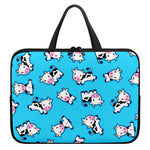 Cute Cartoon Baby Cow Pattern Print Laptop Sleeve With Handle
