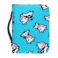 Cute Cartoon Baby Cow Pattern Print Leather Bible Cover