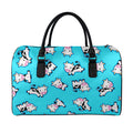 Cute Cartoon Baby Cow Pattern Print Leather Duffel Bag