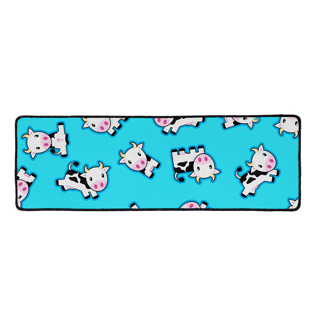 Cute Cartoon Baby Cow Pattern Print Long Kitchen Mat