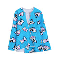 Cute Cartoon Baby Cow Pattern Print Long Sleeve Short Coat