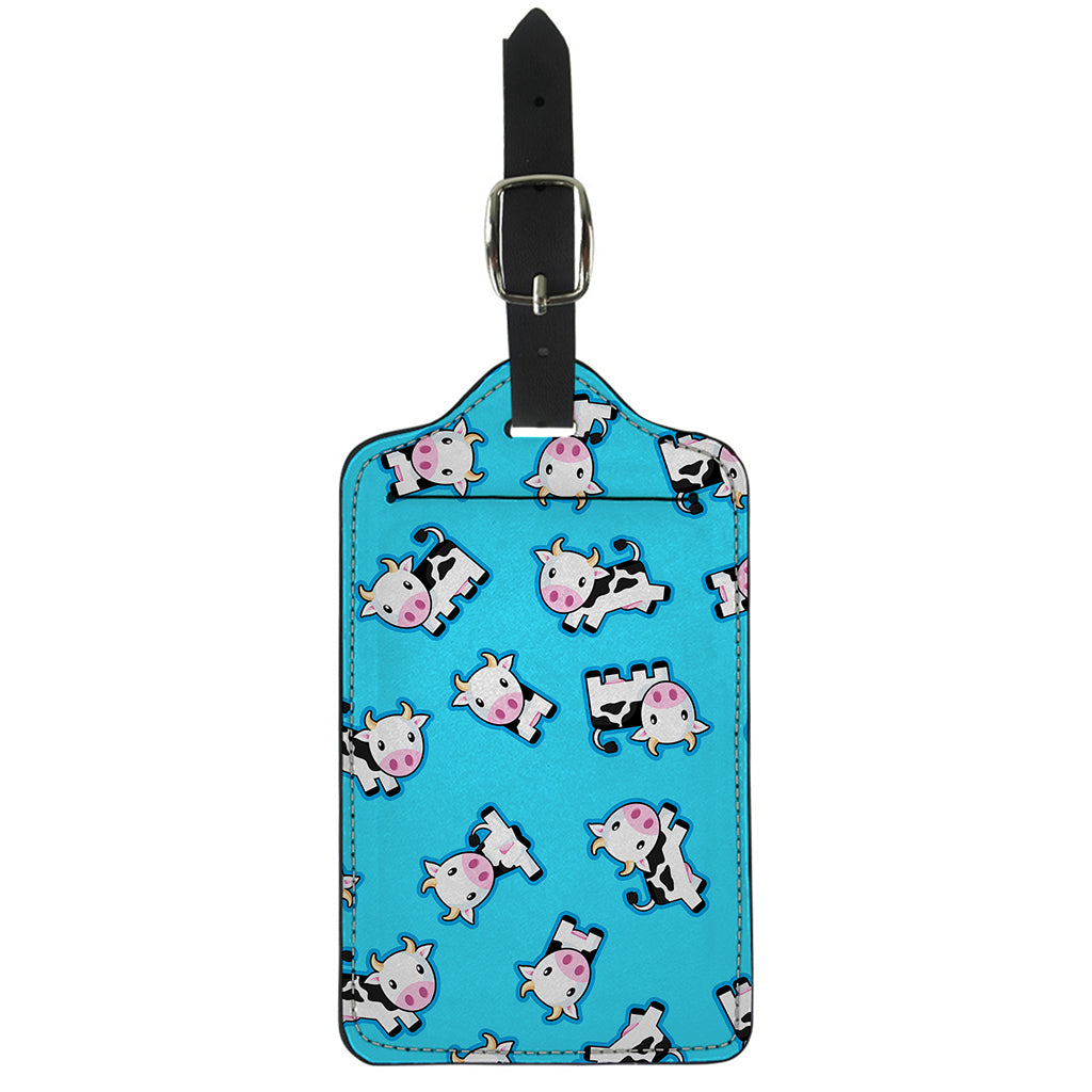 Cute Cartoon Baby Cow Pattern Print Luggage Tag