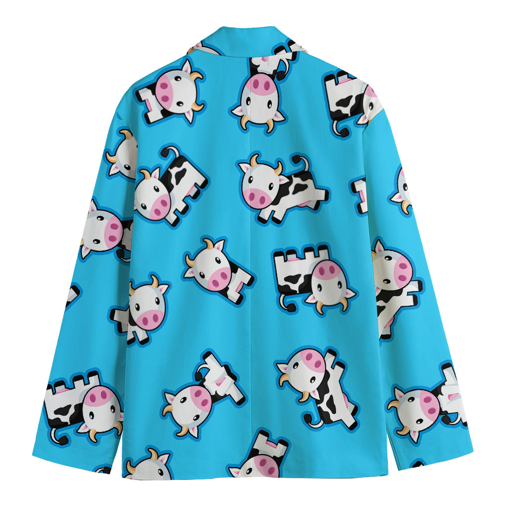 Cute Cartoon Baby Cow Pattern Print Men's Blazer