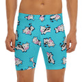 Cute Cartoon Baby Cow Pattern Print Men's Long Boxer Briefs