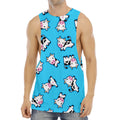 Cute Cartoon Baby Cow Pattern Print Men's Muscle Tank Top