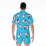 Cute Cartoon Baby Cow Pattern Print Men's Rompers
