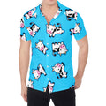 Cute Cartoon Baby Cow Pattern Print Men's Shirt