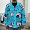 Cute Cartoon Baby Cow Pattern Print Men's Shirt Jacket