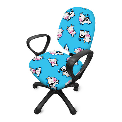 Cute Cartoon Baby Cow Pattern Print Office Chair Cover