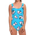 Cute Cartoon Baby Cow Pattern Print One Piece Swimsuit