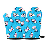 Cute Cartoon Baby Cow Pattern Print Oven Mitts