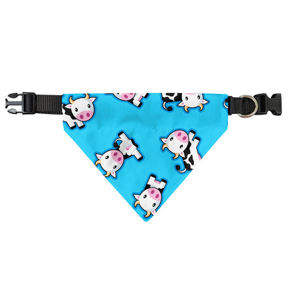 Cute Cartoon Baby Cow Pattern Print Over The Collar Dog Bandana
