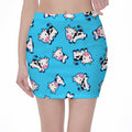 Cute Cartoon Baby Cow Pattern Print Pencil Mini Skirt