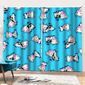 Cute Cartoon Baby Cow Pattern Print Pencil Pleat Curtains