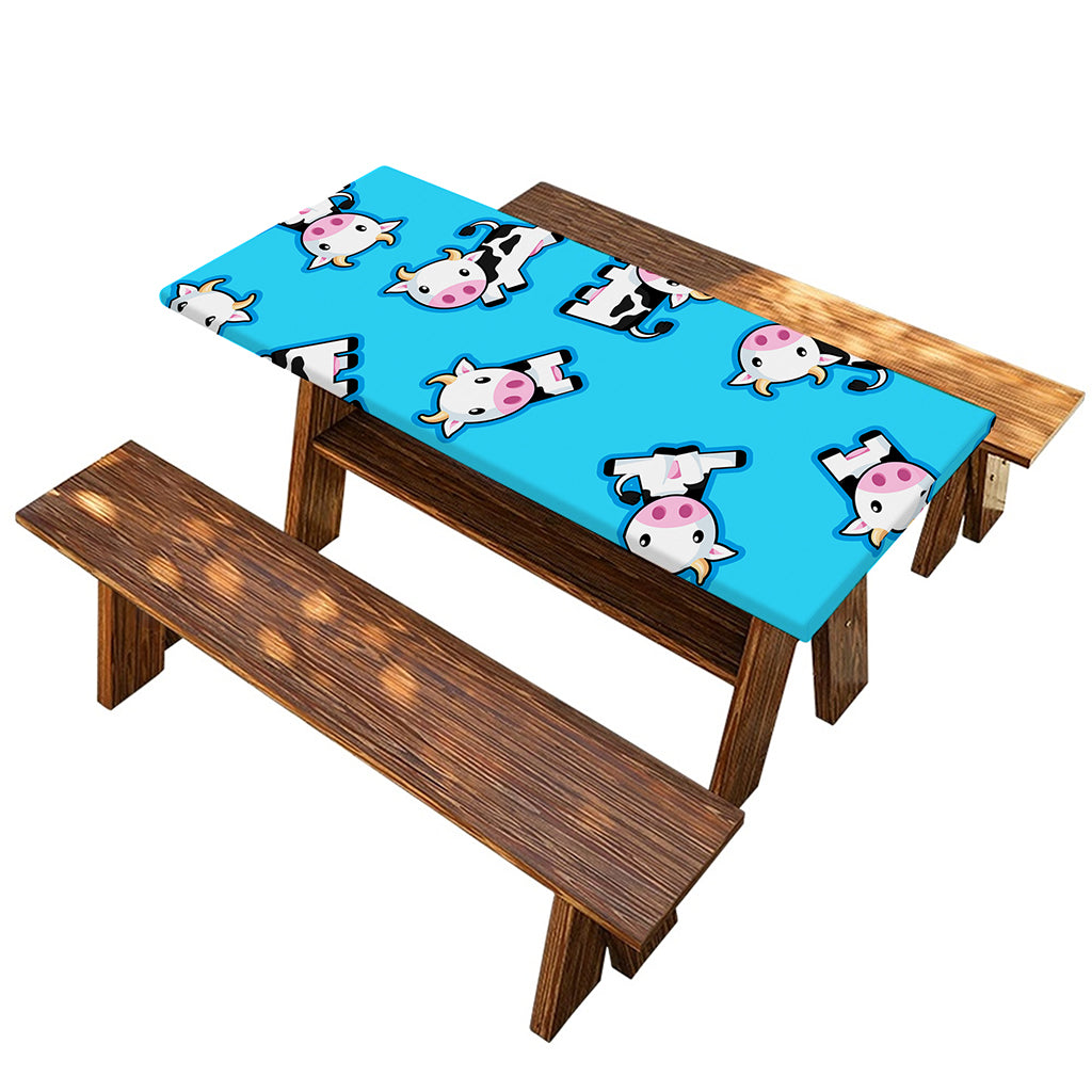 Cute Cartoon Baby Cow Pattern Print Picnic Table Cover