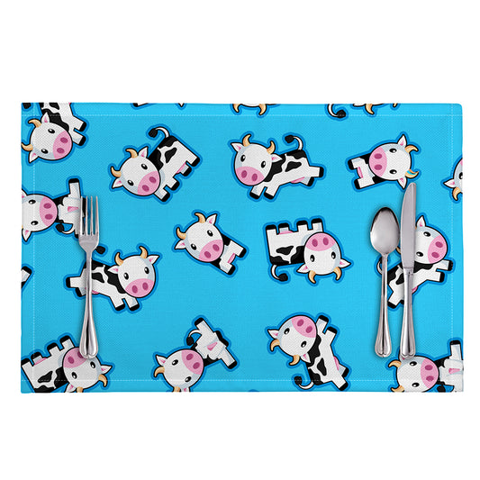 Cute Cartoon Baby Cow Pattern Print Placemat