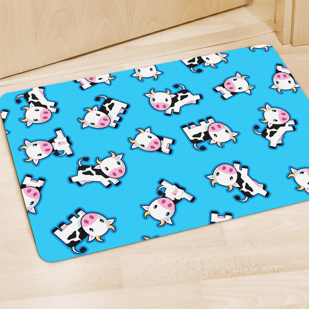 Cute Cartoon Baby Cow Pattern Print Polyester Doormat