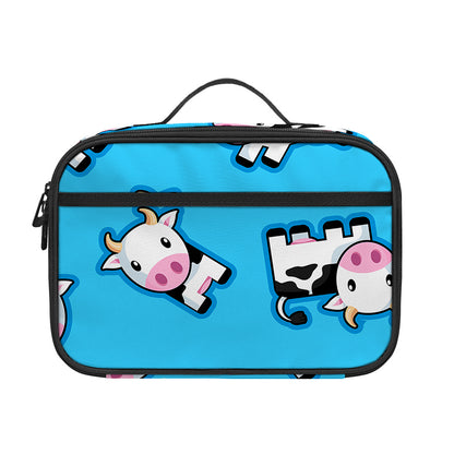 Cute Cartoon Baby Cow Pattern Print Portable Lunch Bag
