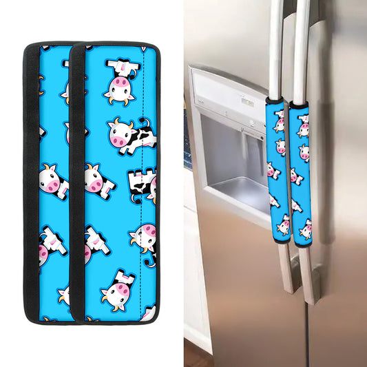 Cute Cartoon Baby Cow Pattern Print Refrigerator Handle Covers