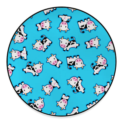 Cute Cartoon Baby Cow Pattern Print Round Floor Mat