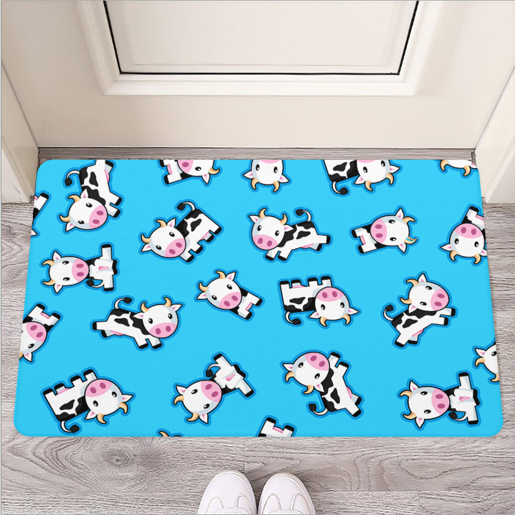 Cute Cartoon Baby Cow Pattern Print Rubber Doormat