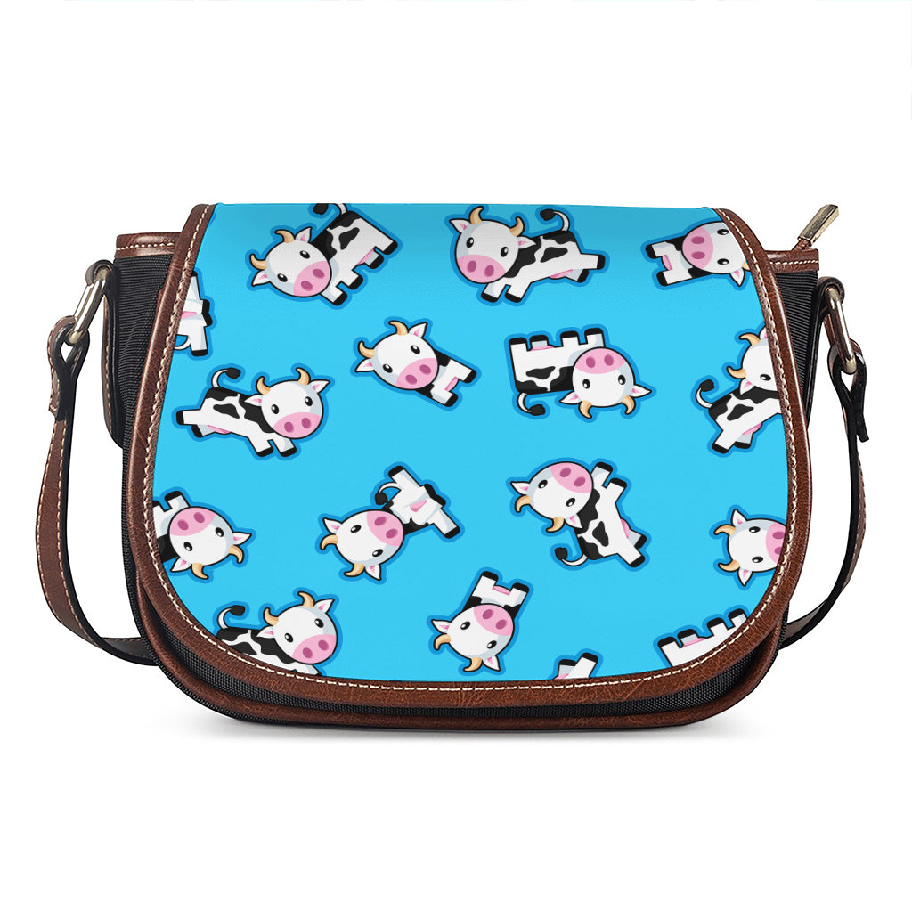 Cute Cartoon Baby Cow Pattern Print Saddle Bag