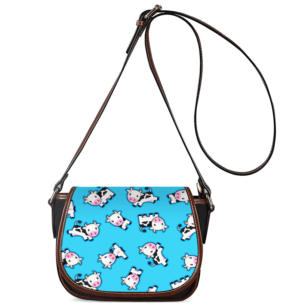 Cute Cartoon Baby Cow Pattern Print Saddle Bag