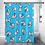 Cute Cartoon Baby Cow Pattern Print Shower Curtain