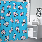 Cute Cartoon Baby Cow Pattern Print Shower Curtain