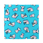 Cute Cartoon Baby Cow Pattern Print Silk Bandana