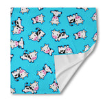 Cute Cartoon Baby Cow Pattern Print Silk Bandana