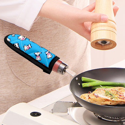 Cute Cartoon Baby Cow Pattern Print Skillet Handle Cover