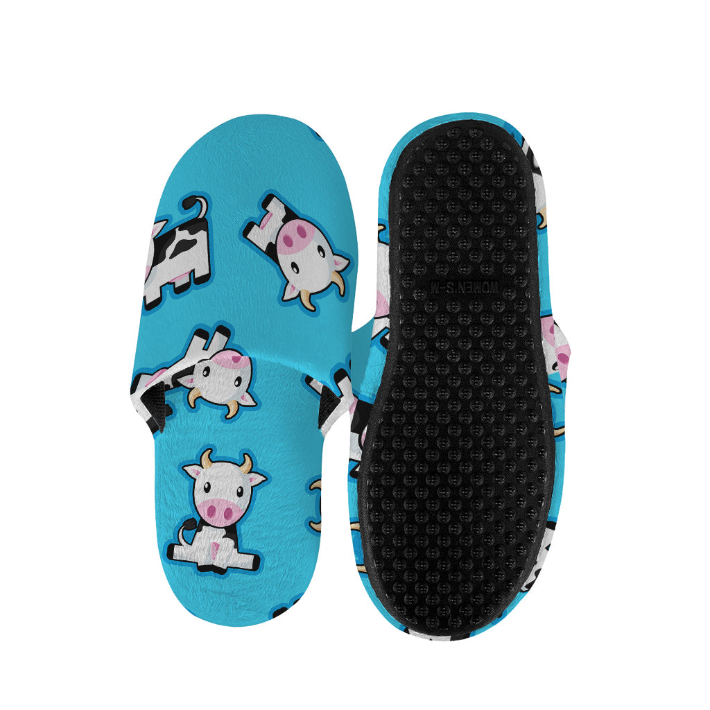 Cute Cartoon Baby Cow Pattern Print Slippers