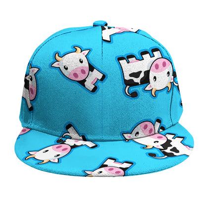 Cute Cartoon Baby Cow Pattern Print Snapback Cap