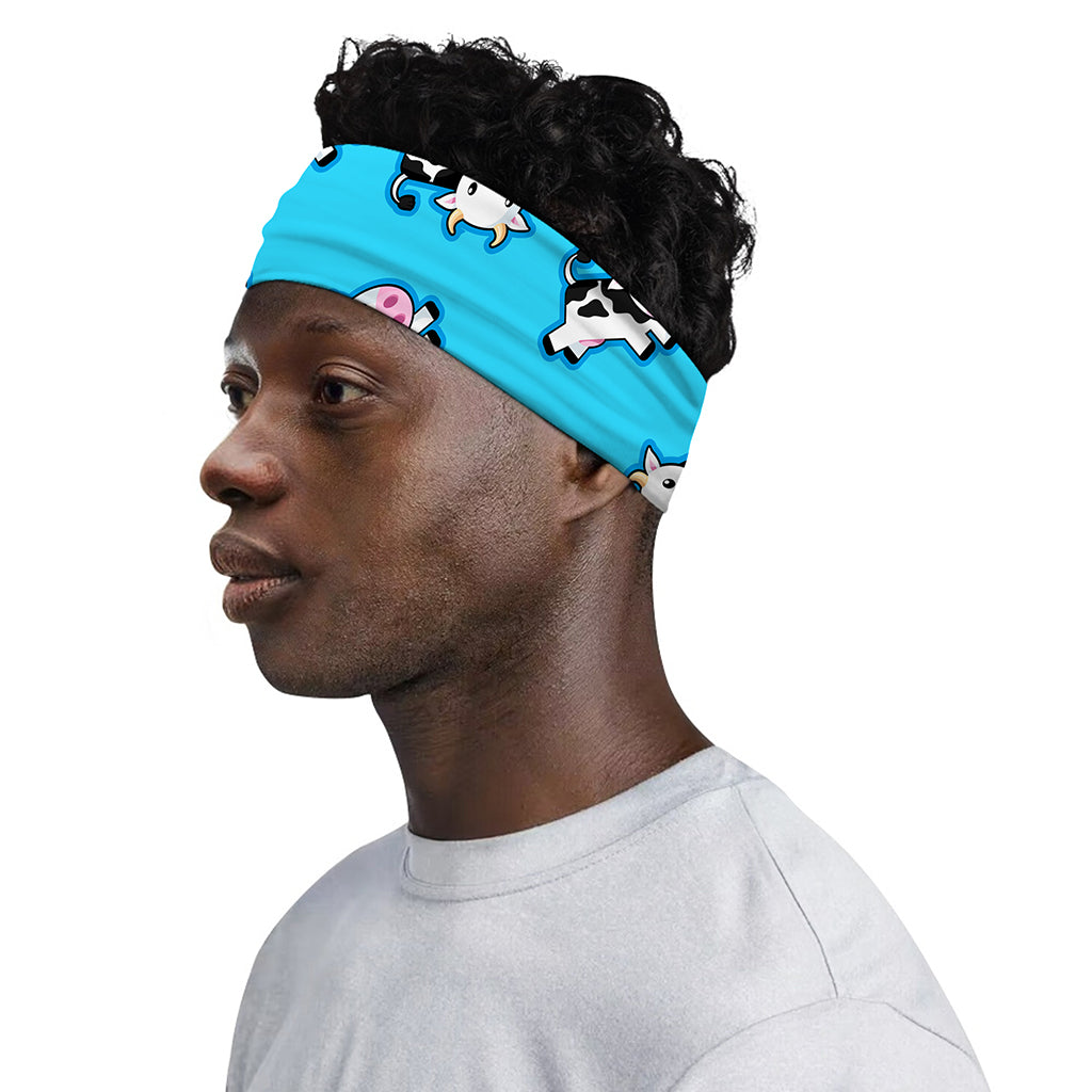 Cute Cartoon Baby Cow Pattern Print Sports Headband