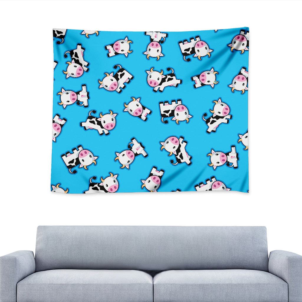 Cute Cartoon Baby Cow Pattern Print Tapestry