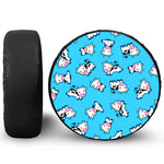 Cute Cartoon Baby Cow Pattern Print Tire Cover
