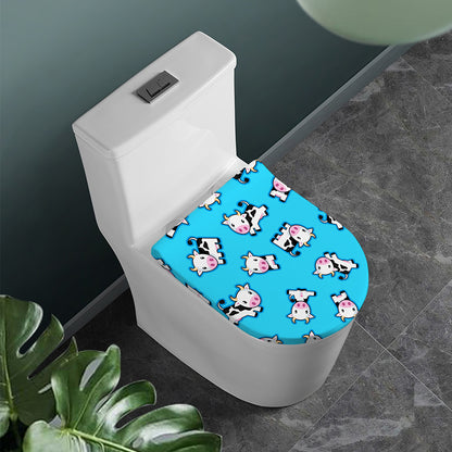 Cute Cartoon Baby Cow Pattern Print Toilet Lid Cover