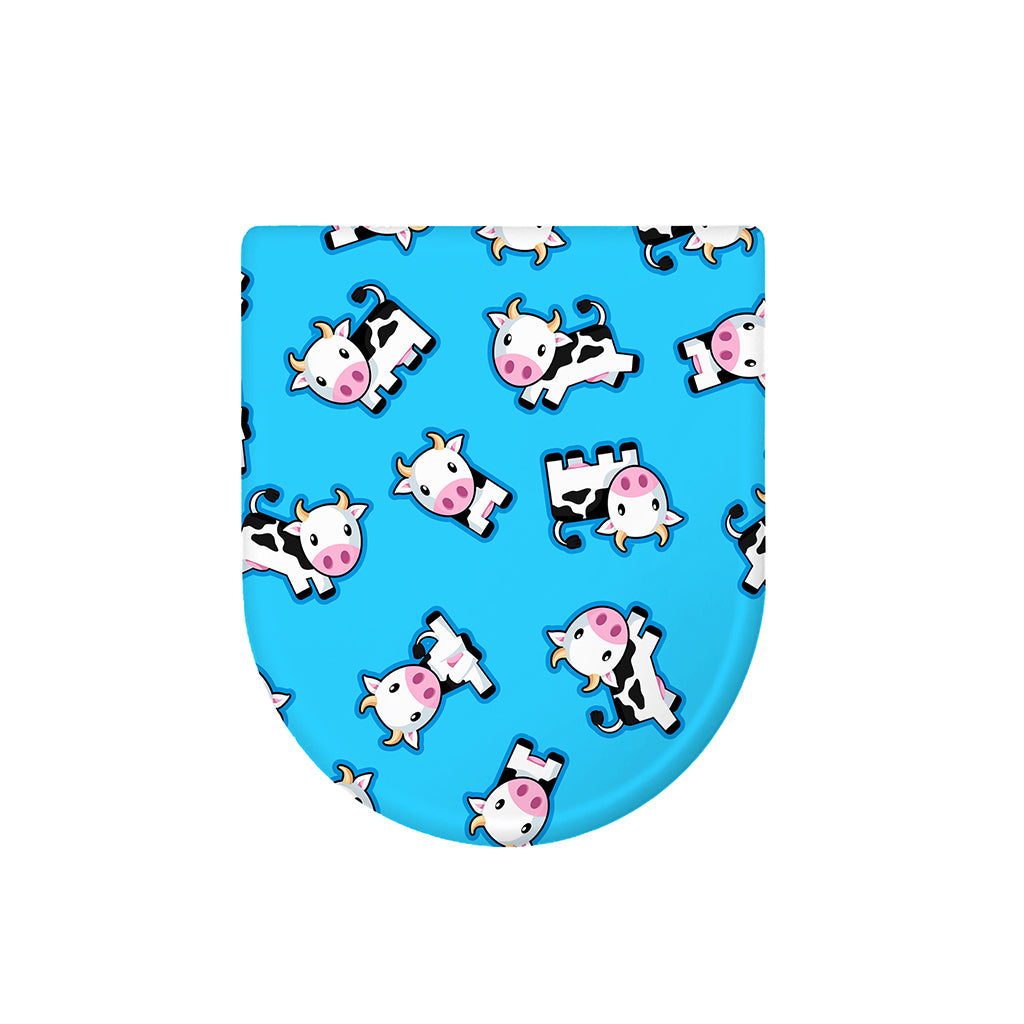 Cute Cartoon Baby Cow Pattern Print Toilet Lid Cover