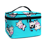 Cute Cartoon Baby Cow Pattern Print Travel Makeup Bag