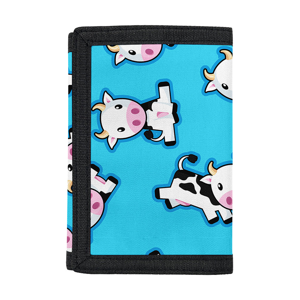 Cute Cartoon Baby Cow Pattern Print Trifold Wallet