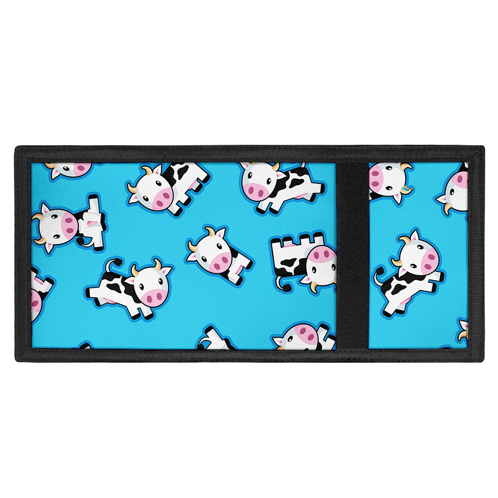 Cute Cartoon Baby Cow Pattern Print Trifold Wallet
