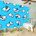 Cute Cartoon Baby Cow Pattern Print Wall Sticker