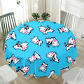 Cute Cartoon Baby Cow Pattern Print Waterproof Round Tablecloth