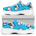 Cute Cartoon Baby Cow Pattern Print White Chunky Shoes