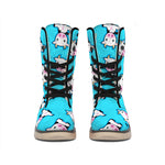 Cute Cartoon Baby Cow Pattern Print Winter Boots