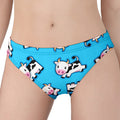 Cute Cartoon Baby Cow Pattern Print Women's Panties