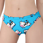 Cute Cartoon Baby Cow Pattern Print Women's Panties