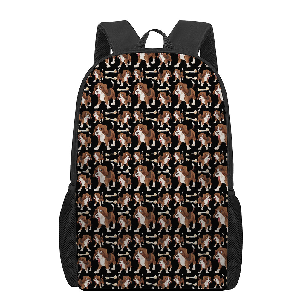 Cute Cartoon Beagle Pattern Print 17 Inch Backpack